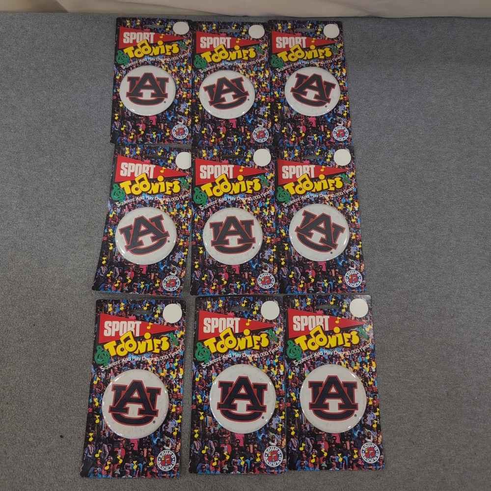 Lot of 9 Auburn University Tigers Pinback Buttons SOUND DOES NOT WORK